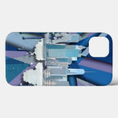 New York City Skyline | Blauw 3D Case-Mate iPhone Case (Achterkant (horizontaal))