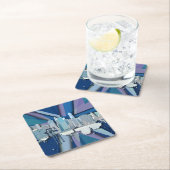 New York City Skyline | Blauw 3D Kartonnen Onderzetters (Insitu)