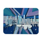 New York City Skyline | Blauw 3D Magneet (Horizontaal)