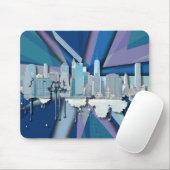 New York City Skyline | Blauw 3D Muismat (Met muis)