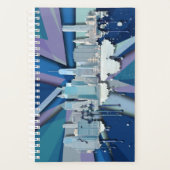 New York City Skyline | Blauw 3D Planner (Voorkant)