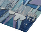 New York City Skyline | Blauw 3D Snijplank (Hoek)