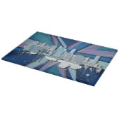 New York City Skyline | Blauw 3D Snijplank (Hoek)