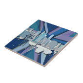 New York City Skyline | Blauw 3D Tegeltje (Zijkant)