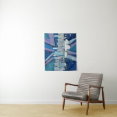 New York City Skyline | Blauw 3D Wandkleed (In situ)
