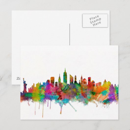 New York City Skyline Briefkaart (Voorkant / Achterkant)