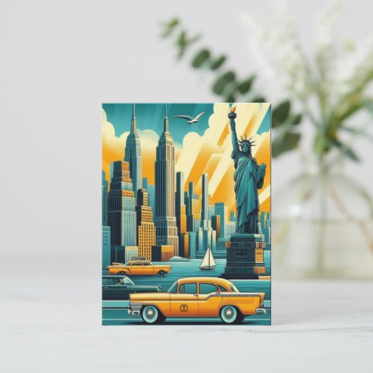  New York City Skyline Briefkaart (Staand voorkant)