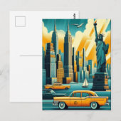  New York City Skyline Briefkaart (Voorkant / Achterkant)