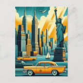  New York City Skyline Briefkaart (Voorkant)