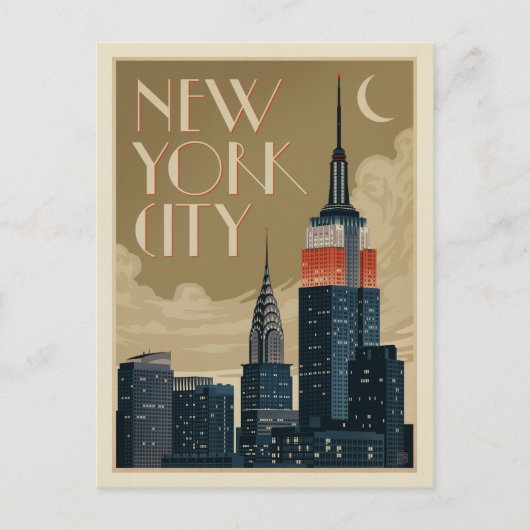 New York City Skyline Briefkaart (Voorkant)