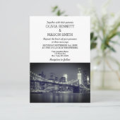 New York City Skyline Brooklyn Huwelijksuitnodigin Kaart (Staand voorkant)