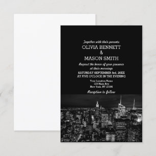 New York City Skyline Brooklyn Wedding Invitation Kaart