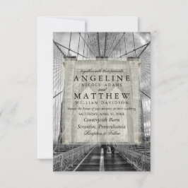 New York City Skyline Brooklyn Wedding Invitation Kaart