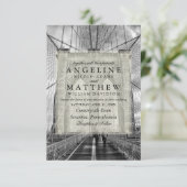 New York City Skyline Brooklyn Wedding Invitation Kaart (Staand voorkant)