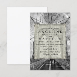 New York City Skyline Brooklyn Wedding Invitation Kaart