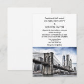 New York City Skyline Brooklyn Wedding Invitation Kaart (Voorkant / Achterkant)