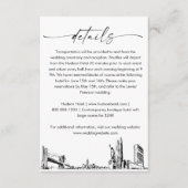 New York City Skyline bruiloft details Kaart, 3.5x Informatiekaartje (Voorkant)