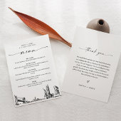 New York City Skyline Bruiloft Diner Menu Kaart 5x