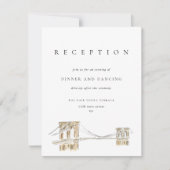 New York City Skyline Bruiloft Receptie Enclosure Kaart (Voorkant)