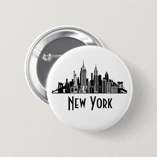 New York City Skyline Button (Voorkant /achterkant)
