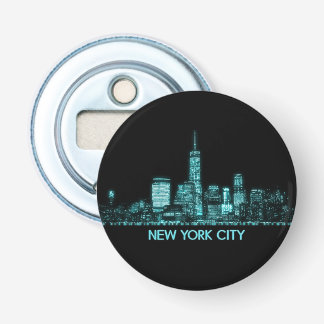 New York City Skyline Button Flesopener