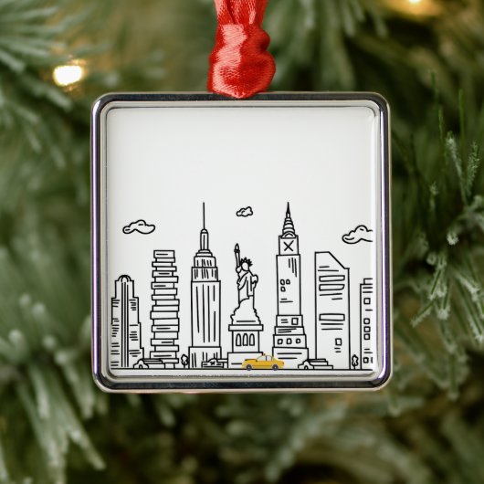 New York City Skyline & Cab - Ornament (Boom)