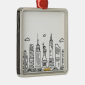 New York City Skyline & Cab - Ornament (Rechts)