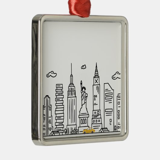 New York City Skyline & Cab - Ornament (Rechts)