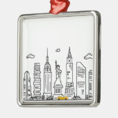 New York City Skyline & Cab - Ornament (Links)