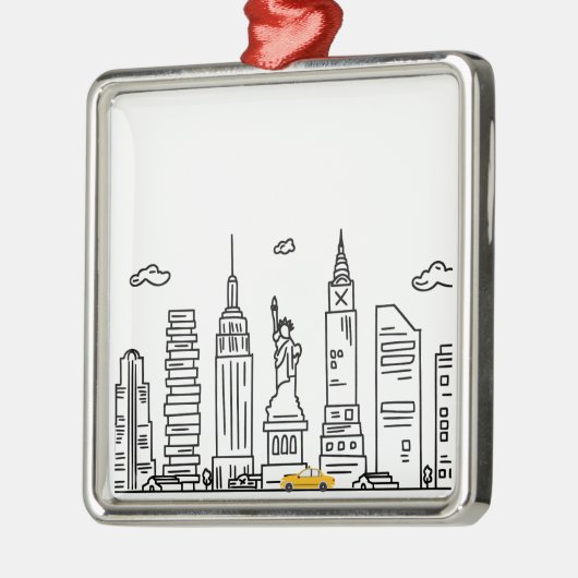 New York City Skyline & Cab - Ornament (Links)