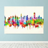 New York City Skyline Canvas Afdruk (Insitu (Houten vloer))