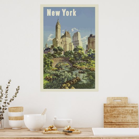 New York City Skyline Central Park  Poster (Keuken)