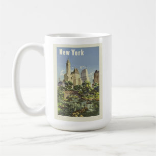 New York City Skyline Central Park  Retro Koffiemok