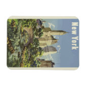 New York City Skyline Central Park  Retro Magneet (Horizontaal)
