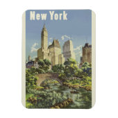New York City Skyline Central Park Retro Magneet (Verticaal)