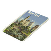 New York City Skyline Central Park  Retro Magneet (Linkerzijde)