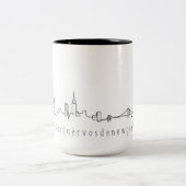New York City skyline #chick versie Tweekleurige Koffiemok (Center)