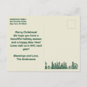 New York City Skyline Christmas Holiday Briefkaart (Achterkant)
