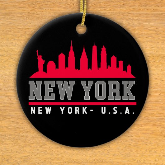 New York City Skyline City Keramisch Ornament