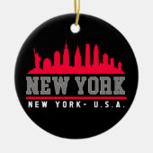 New York City Skyline City Keramisch Ornament (Voorkant)