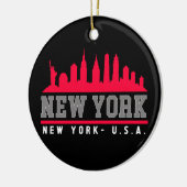 New York City Skyline City Keramisch Ornament (Links)