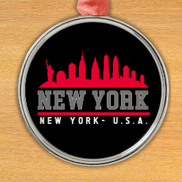 New York City Skyline City Metalen Ornament