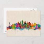 New York City Skyline Cityscape Briefkaart (Voorkant / Achterkant)