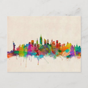 New York City Skyline Cityscape Briefkaart