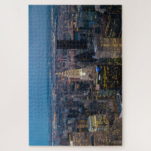 New York City Skyline Cityscape Night Lights Legpuzzel