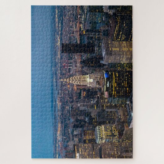 New York City Skyline Cityscape Night Lights Legpuzzel (Verticaal)