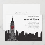 New York City Skyline Cityscape Party Invitation Kaart (Voorkant / Achterkant)