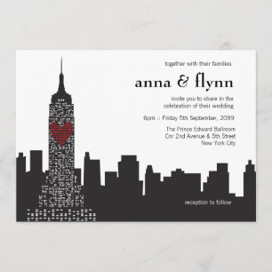 New York City Skyline Cityscape Party Invitation Kaart