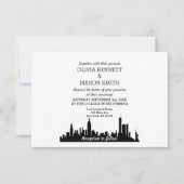 New York City Skyline Cityscape Wedding Invitation Kaart (Voorkant)