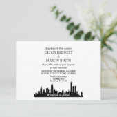 New York City Skyline Cityscape Wedding Invitation Kaart (Staand voorkant)